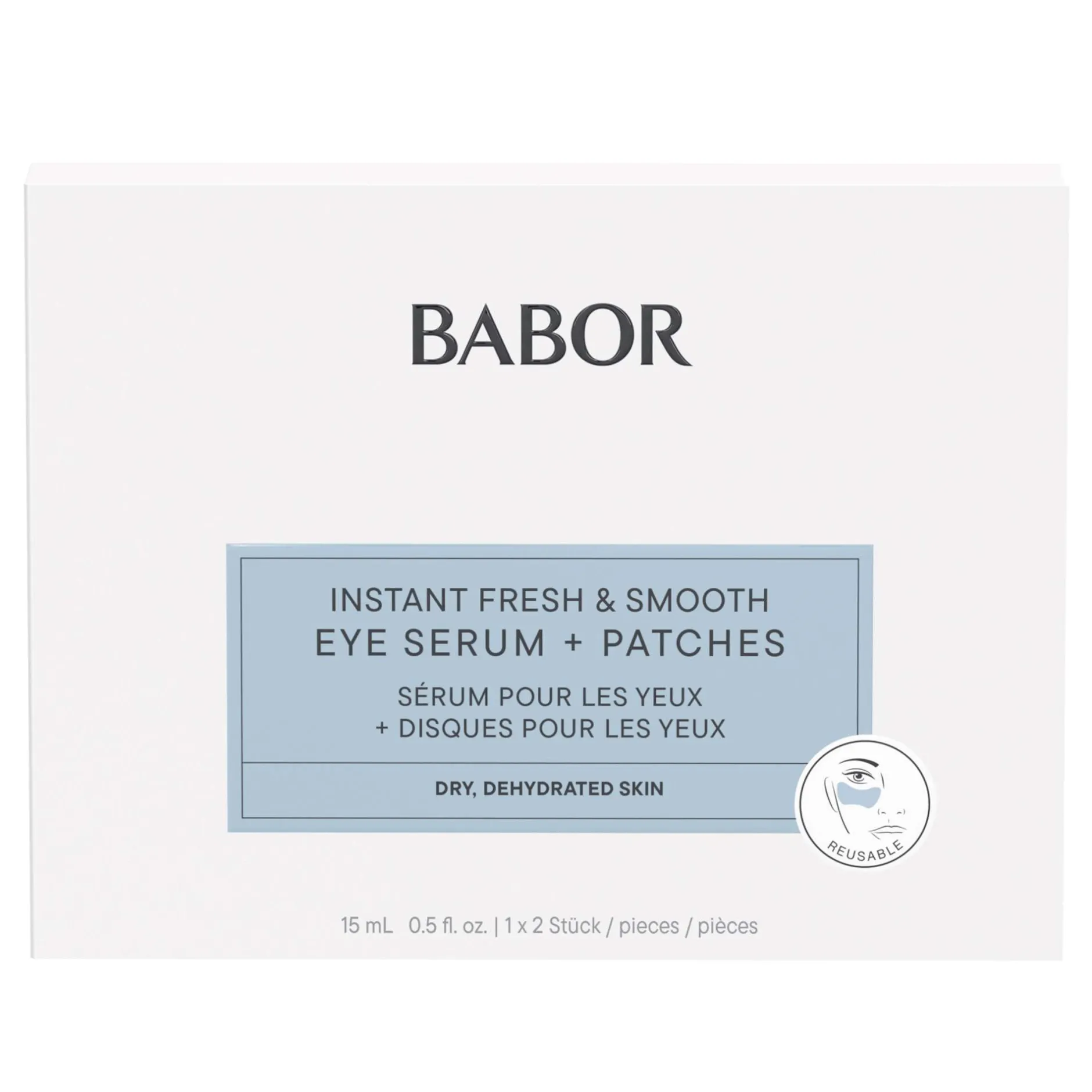 BABOR Skinovage Instant Fresh & Smooth Eye Serum + Patches Clearance