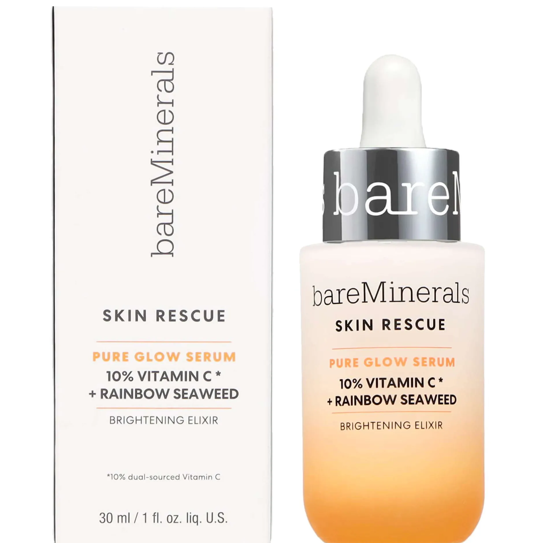 bareMinerals Skin Rescue Pure Glow Serum 10% Vitamin C Complex + Rainbow Seaweed 30ml Clearance