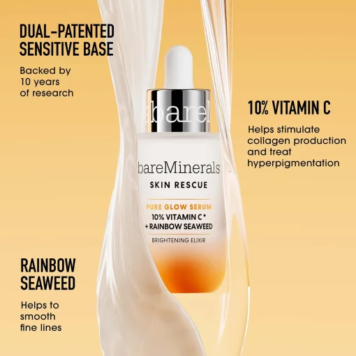 bareMinerals Skin Rescue Pure Glow Serum 10% Vitamin C Complex + Rainbow Seaweed 30ml Clearance
