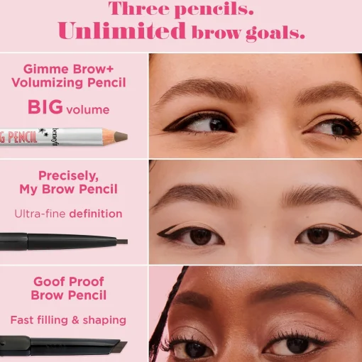 benefit Gimme Brow+ Volumizing Fiber Eyebrow Pencil Mini 3 Warm Light Brown 0.6g