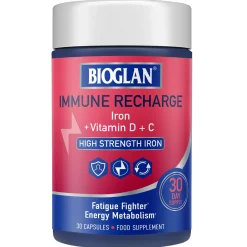 Bioglan Immune Recharge Fatigue Fighter Energy Metabolism x 30 Capsules Clearance