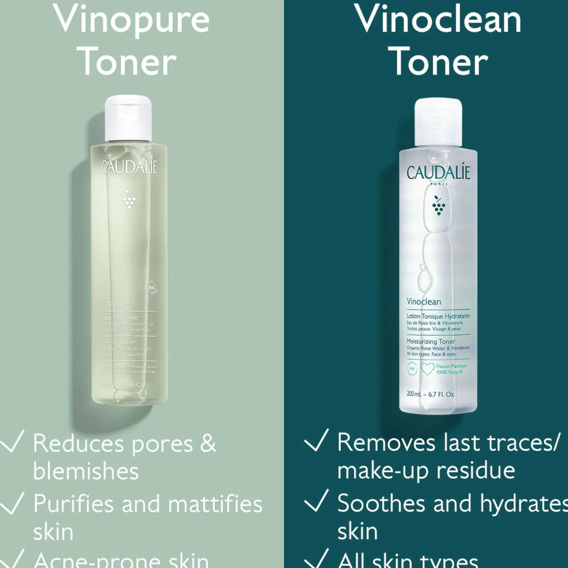 Caudalie Vinoclean Moisturising Toner with Rose Water 200ml Sale