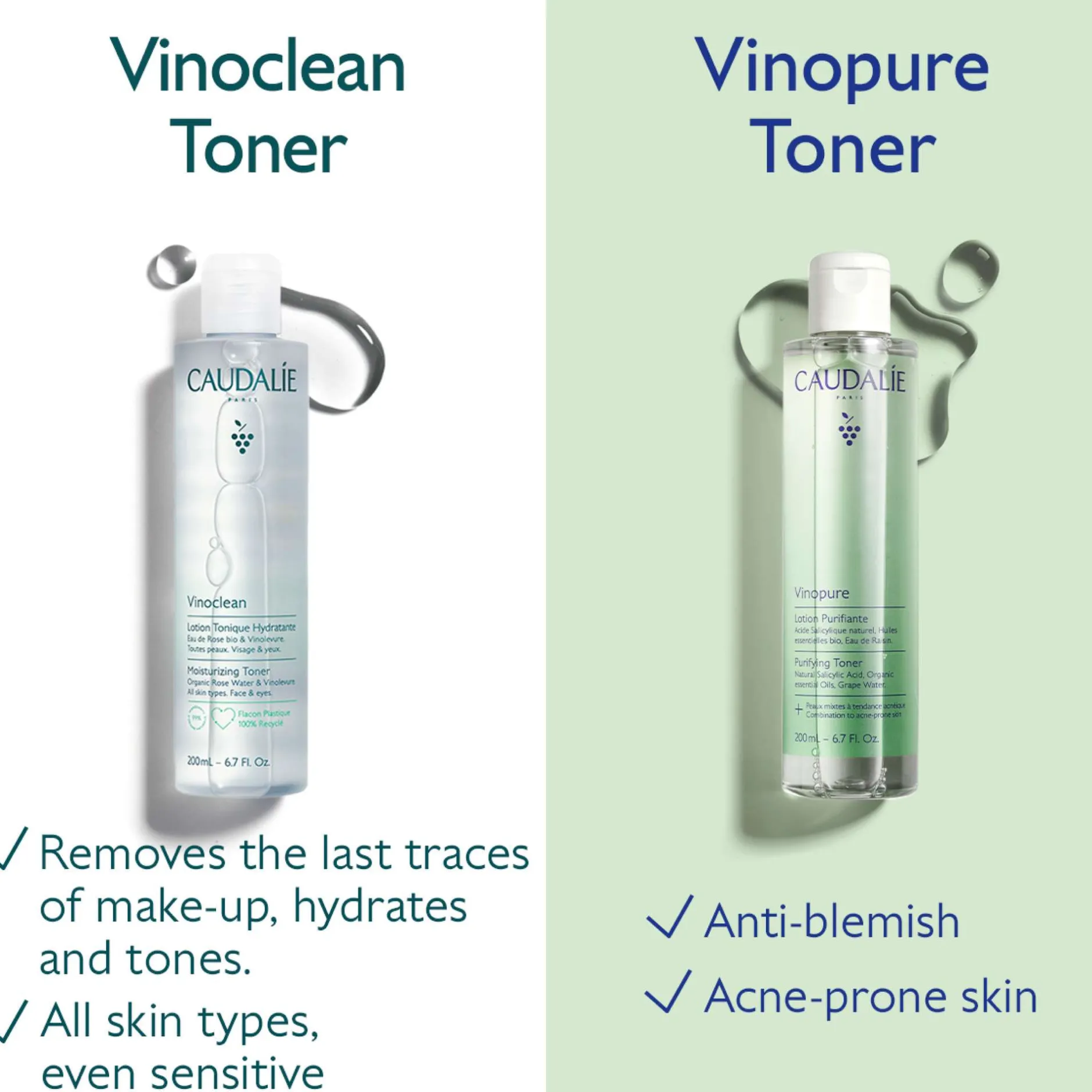 Caudalie Vinopure Natural Salicylic Acid Pore Minimising Toner 400ml (Worth £44) Clearance