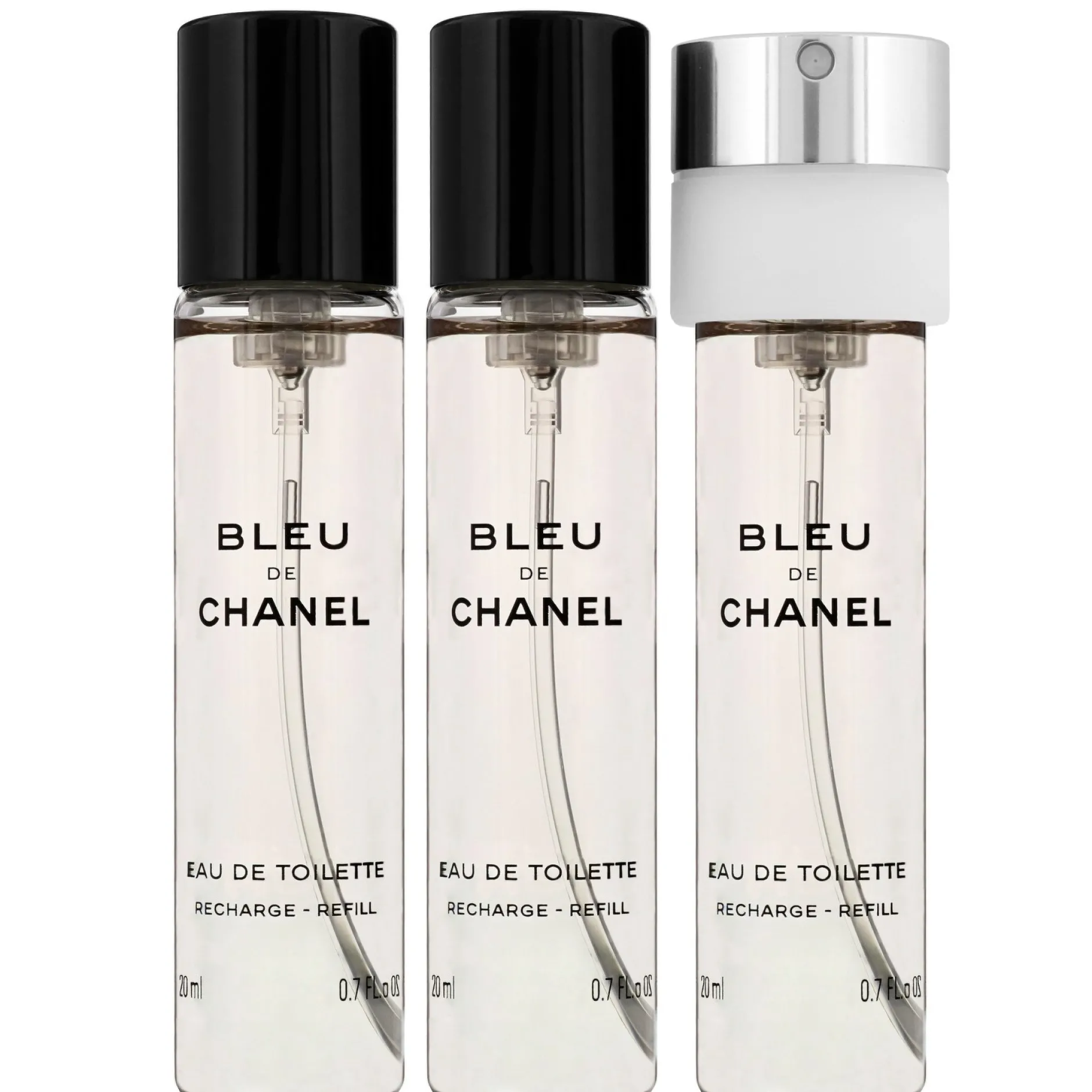 Chanel Bleu de Eau de Toilette Spray 3 x 20ml Refills Hot