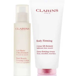 Clarins Bundles Duo: Bust Beauty Firming Lotion 50ml / 1.7 oz. & Body Firming Extra-Firming Cream 200ml / 6.8 oz. Hot