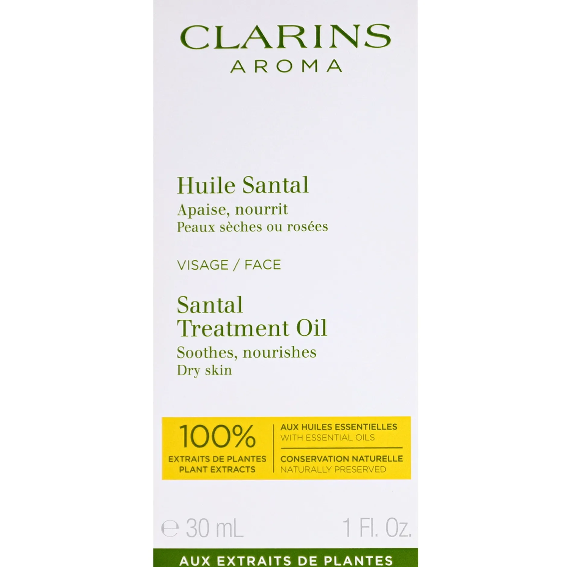 Clarins Face Treatment Oil Santal Dry Skin 30ml / 1. fl.oz. Clearance
