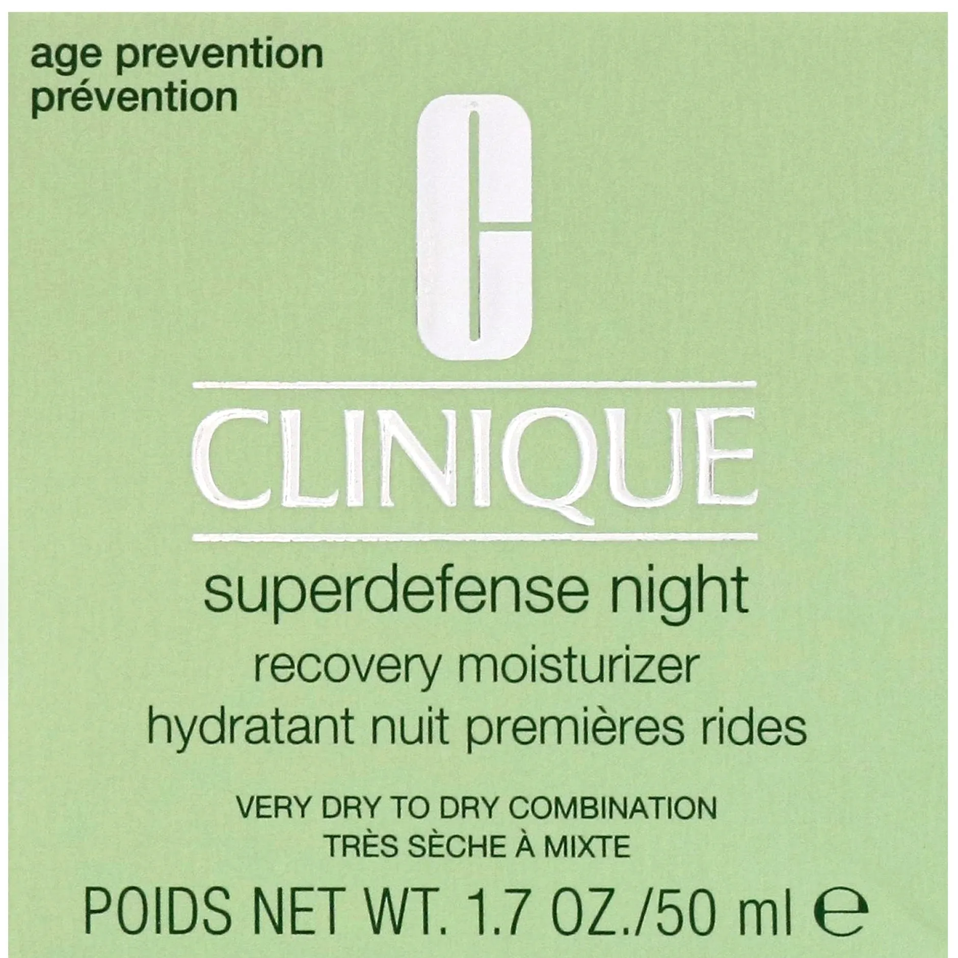 Clinique Superdefense Night Recovery Moisturizer for Very Dry to Dry Combination Skin 50ml / 1.7 fl.oz.