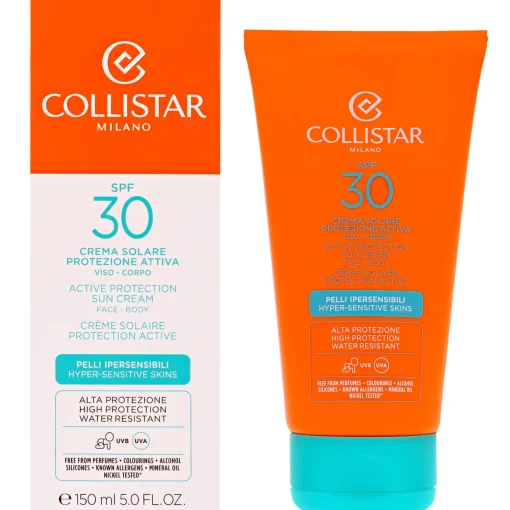 Collistar Sun Tan Active Protection Tanning Cream for Sensitive Skin SPF30 150ml Clearance