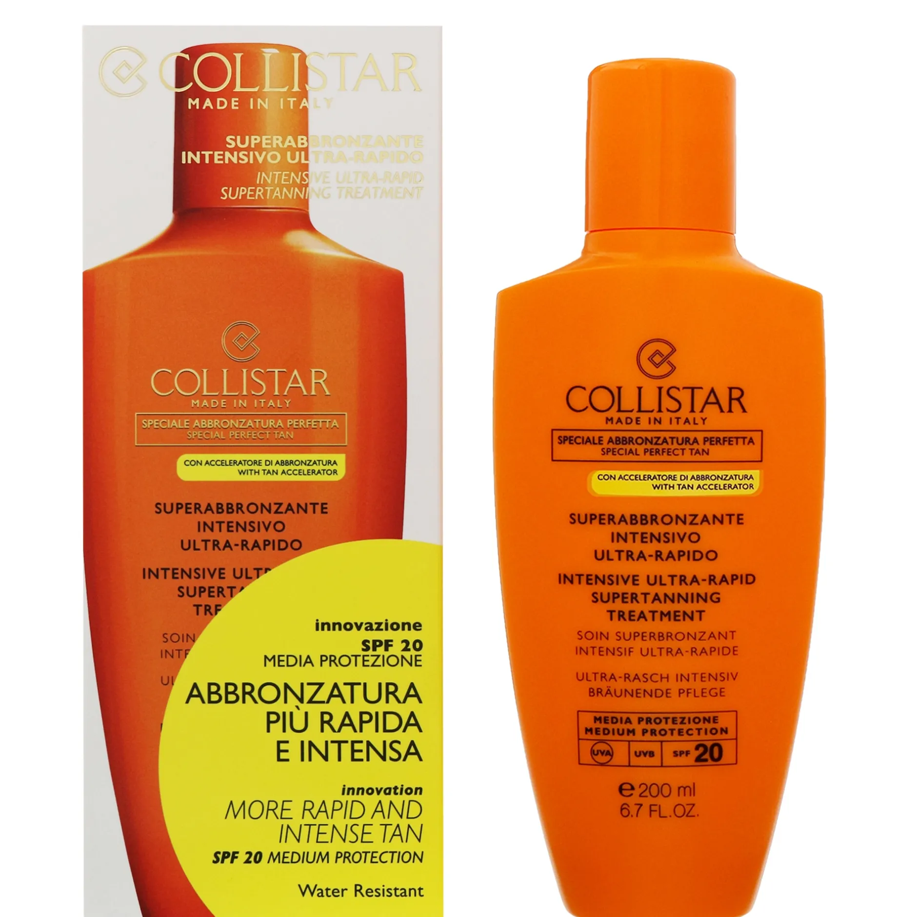 Collistar Sun Tan Intensive Ultra-Rapid Supertanning Treatment SPF20 200ml New