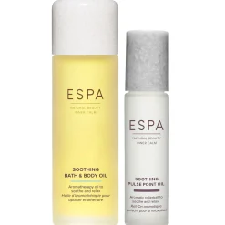 ESPA Bundles Duo: Soothing Bath & Body Oil 100ml & Pulse Point Oils 9ml