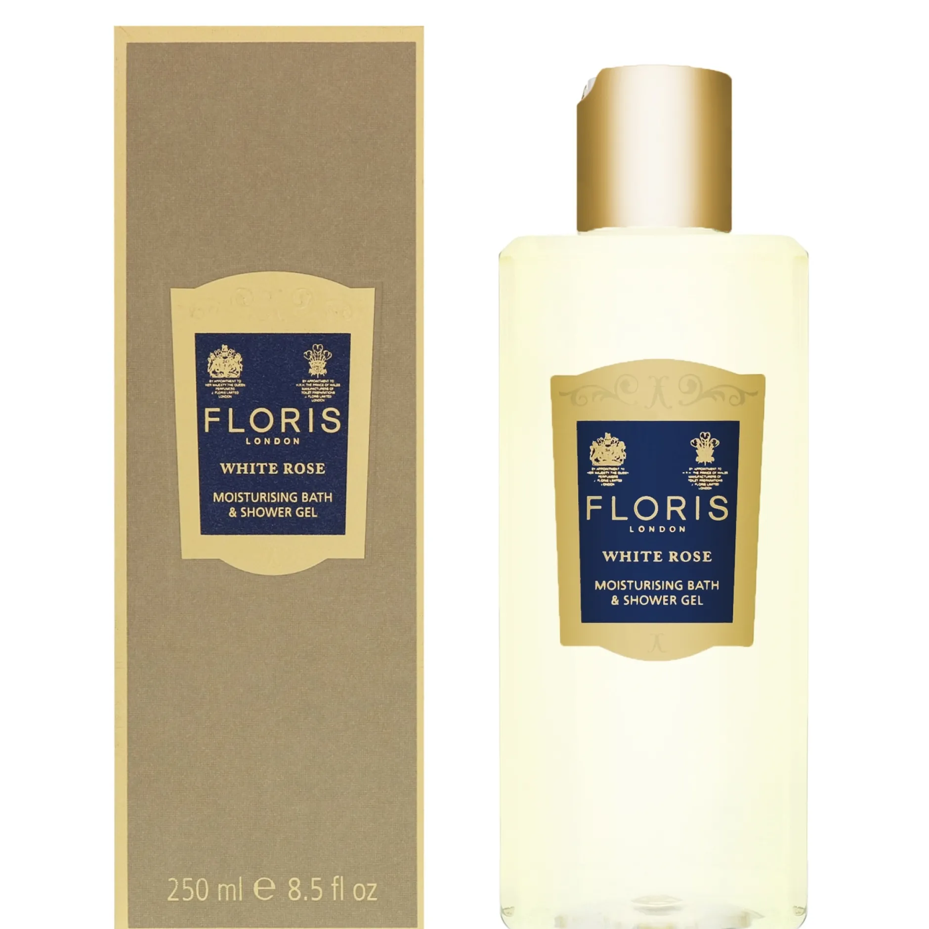 Floris London White Rose Moisturising Bath & Shower Gel 250ml New