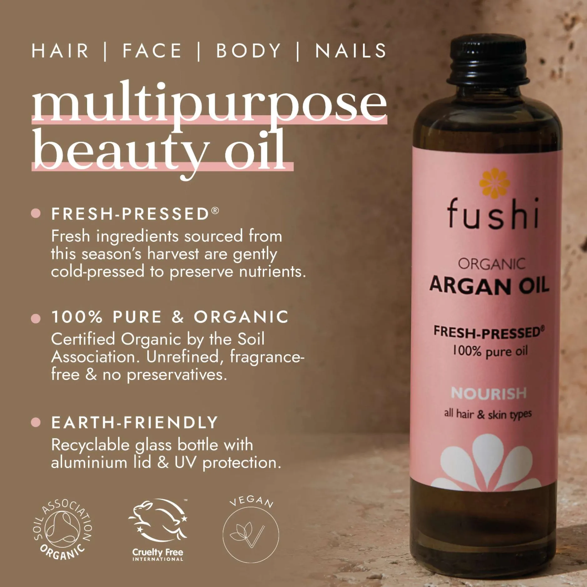 Fushi Hair Care Organic Argan Oil 100ml Clearance