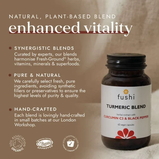 Fushi Herbal & Vitamin Blends Turmeric C3 & Bioperine Extract x 60 Capsules Hot