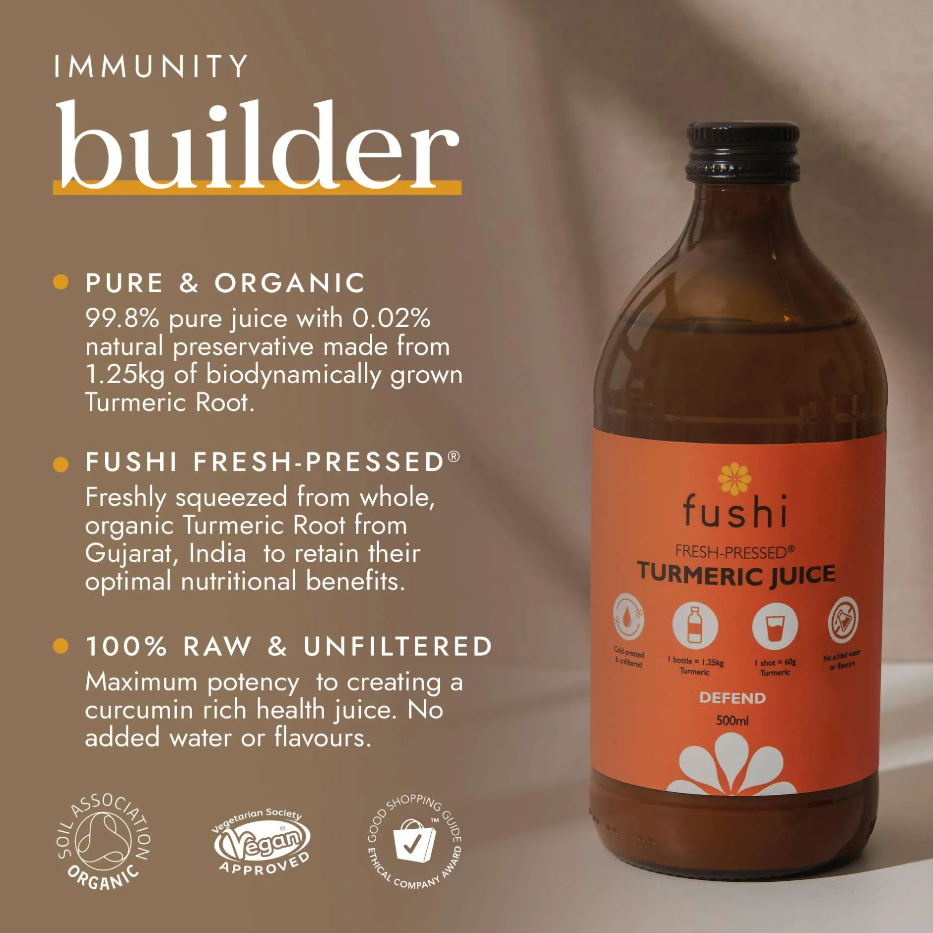 Fushi Natural Cold-Pressed Juices Turmeric Juice 500ml Hot