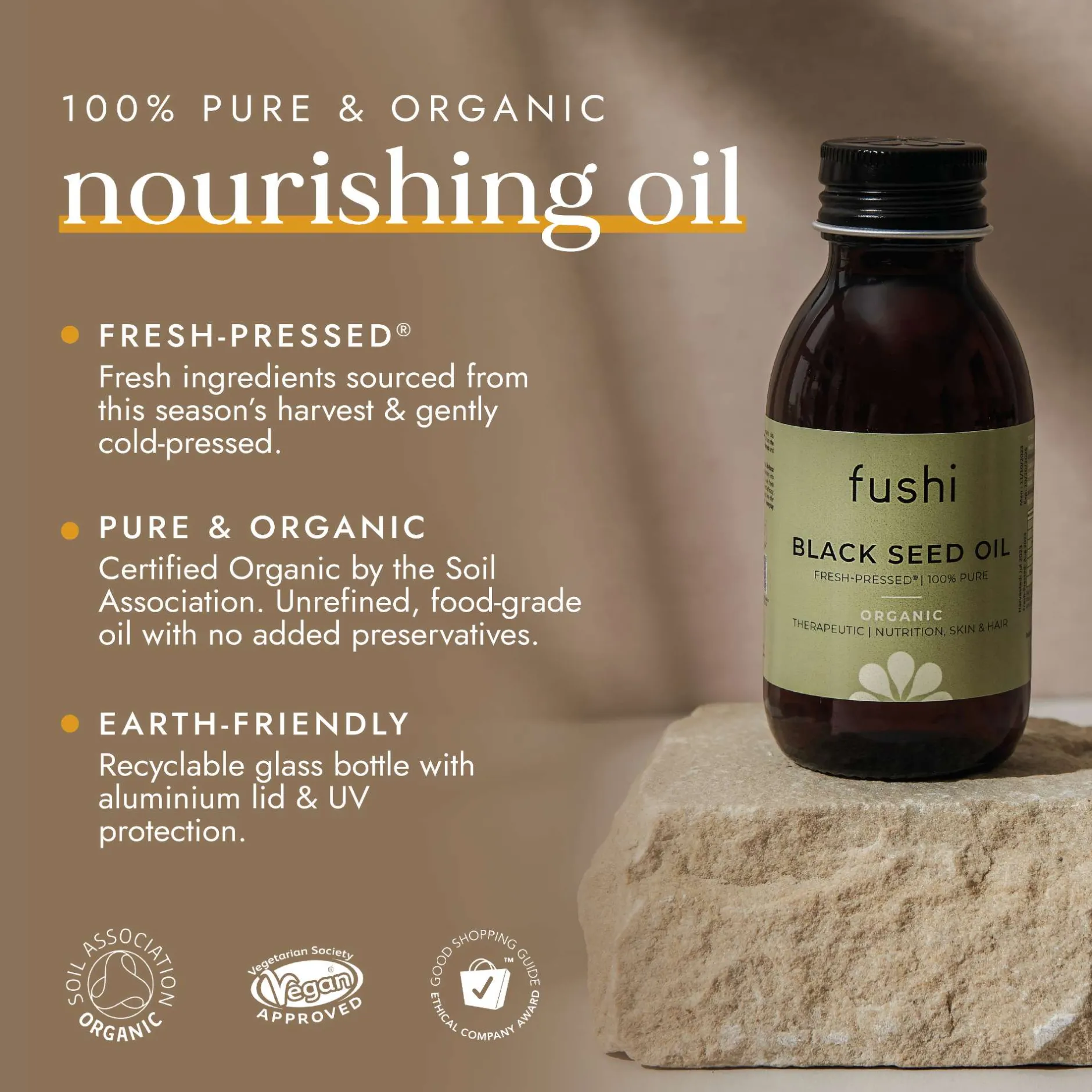 Fushi Organic Health Oils Organic Black Seed Oil 100ml
