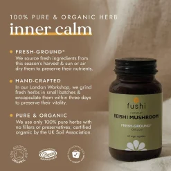Fushi Single Herb Supplements Organic Reishi Mushroom x 60 Capsules Sale
