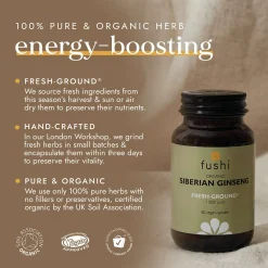 Fushi Single Herb Supplements Organic Siberian Ginseng x 60 Capsules Outlet