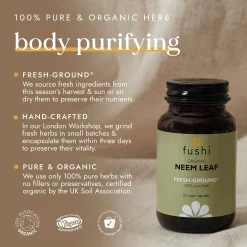 Fushi Single Herb Supplements Organic Neem Leaf x 60 Capsules Best