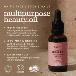 Fushi Skincare Organic Jojoba Oil 30ml New