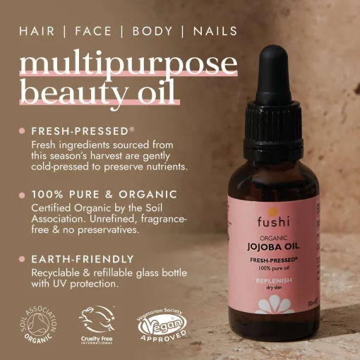 Fushi Skincare Organic Jojoba Oil 30ml New