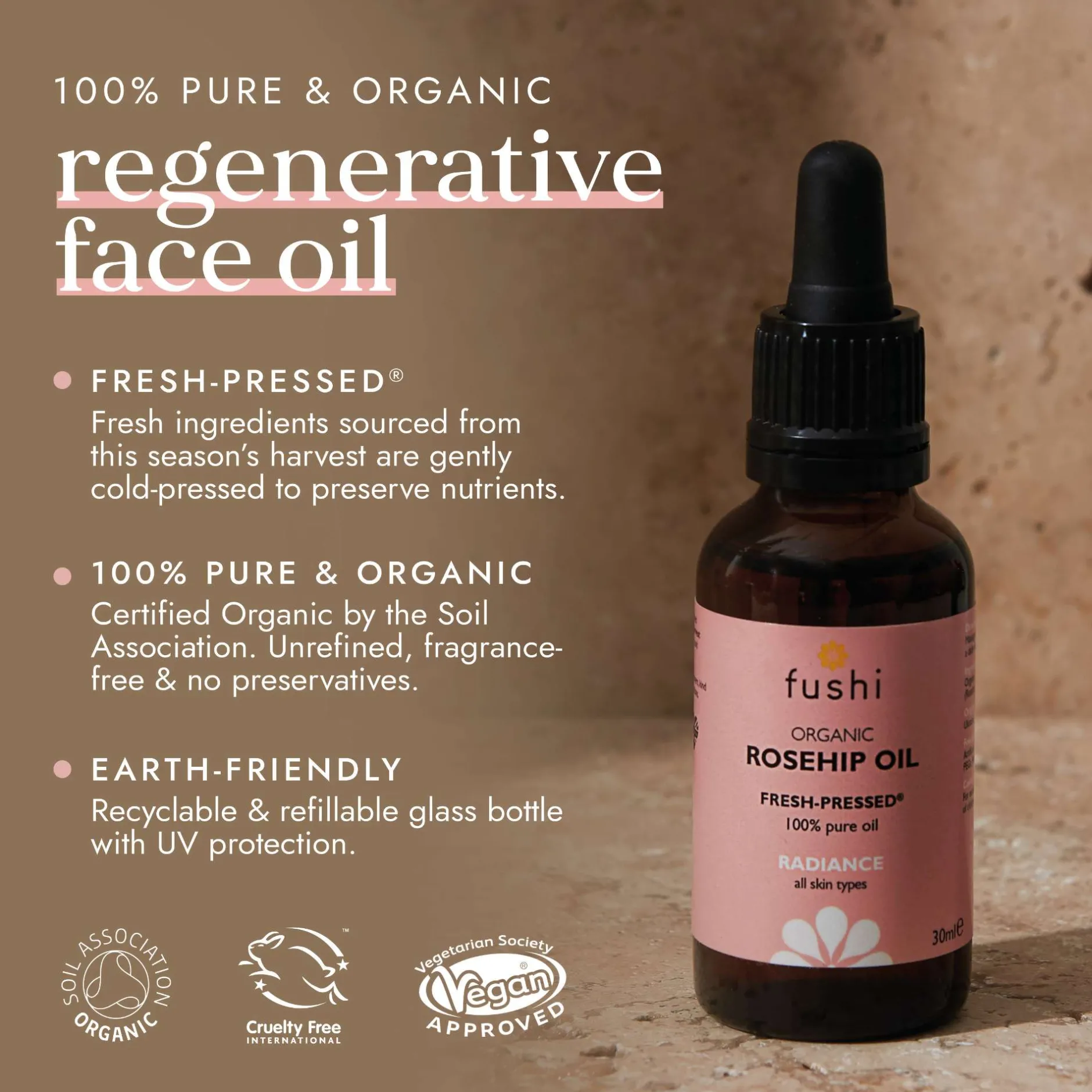 Fushi Skincare Organic Rosehip Oil 30ml