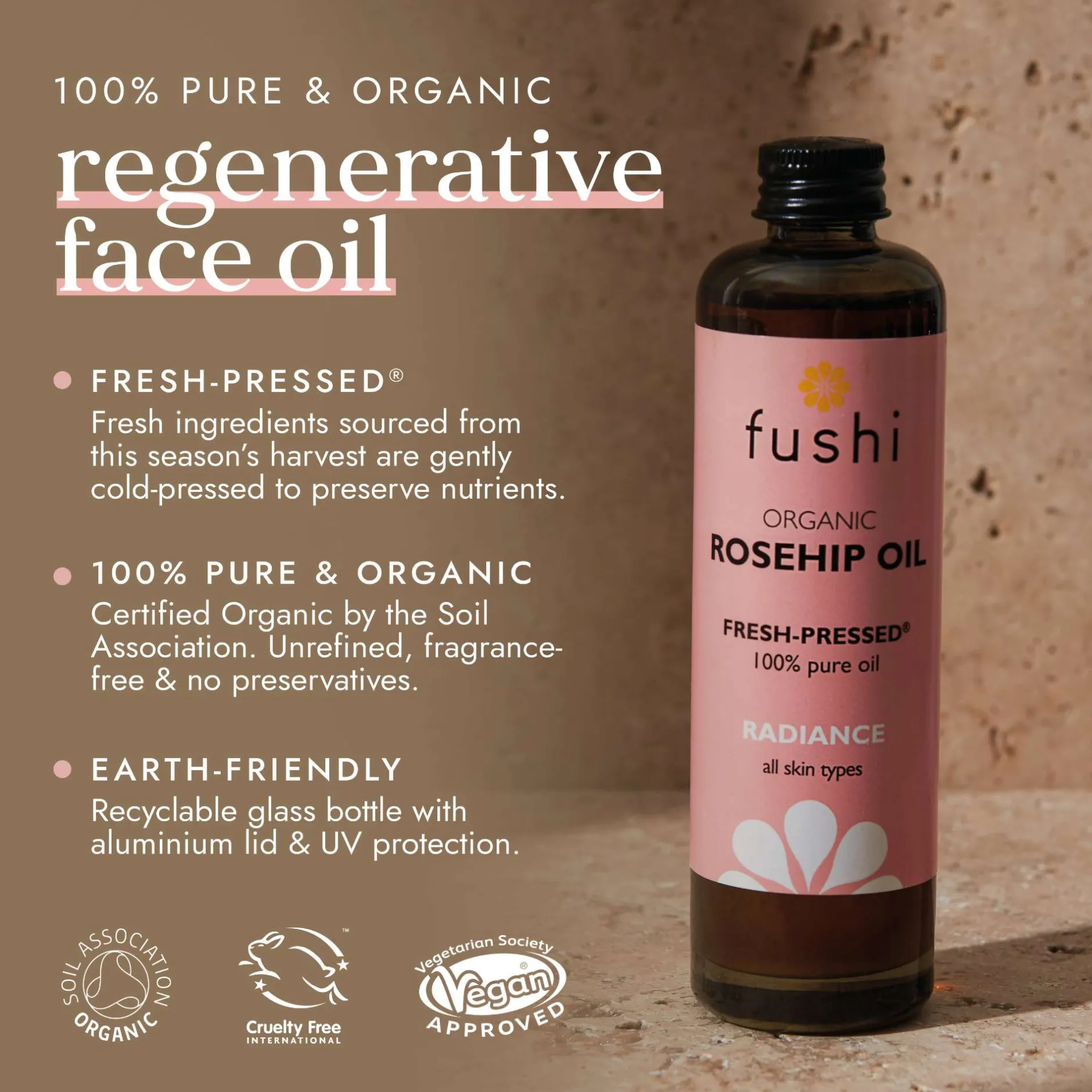 Fushi Skincare Organic Rosehip Oil 100ml Sale