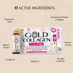 Gold Collagen Liquid Supplement Pure Plus Liquid Supplement For 30+ 10 x 50ml Clearance