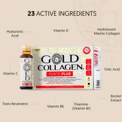 Gold Collagen Liquid Supplement Forte Plus Extra Strength, Skin Health & Hair Growth Liquid Supplement For 50+ 10 x 50ml Sale