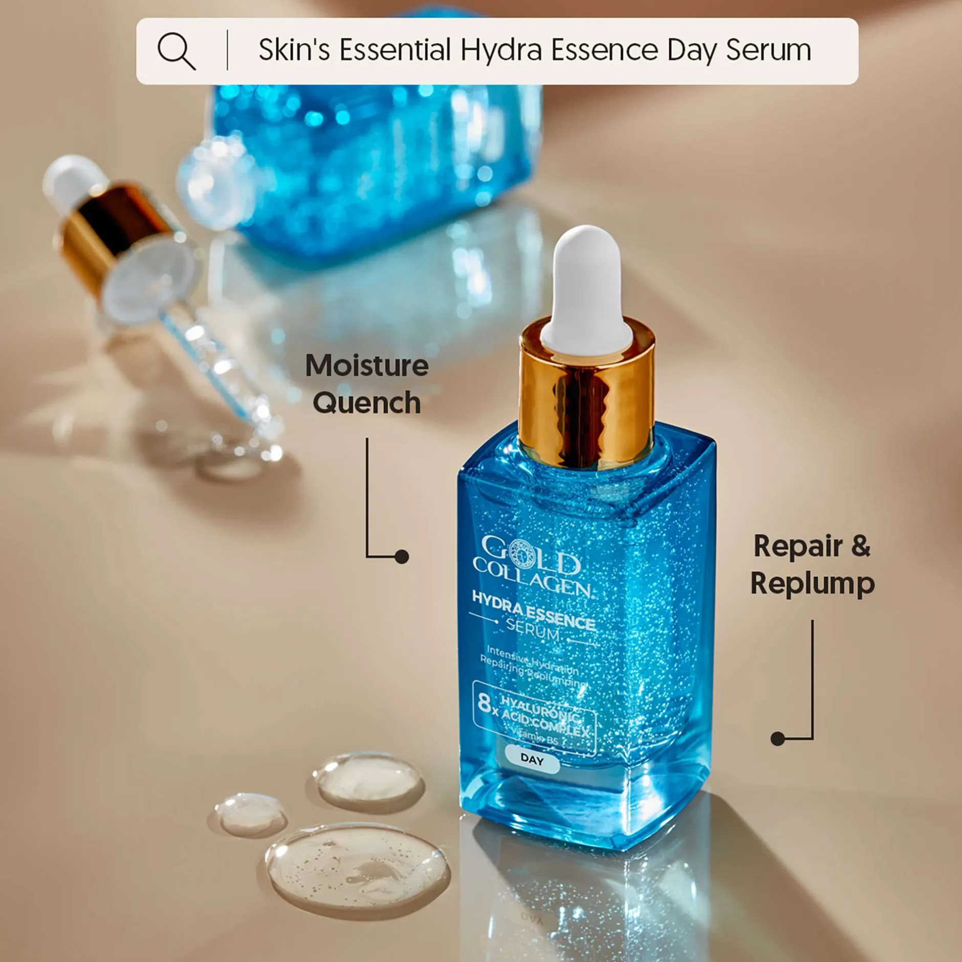 Gold Collagen Skincare Hydra Essence Intensive Hydration & Repairing Replumping Serum 30ml Best