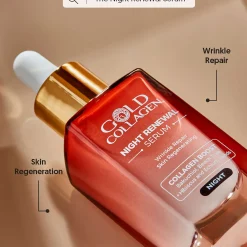 Gold Collagen Skincare Night Renewal Wrinkle Repair Skin Regenerating Serum 30ml Hot