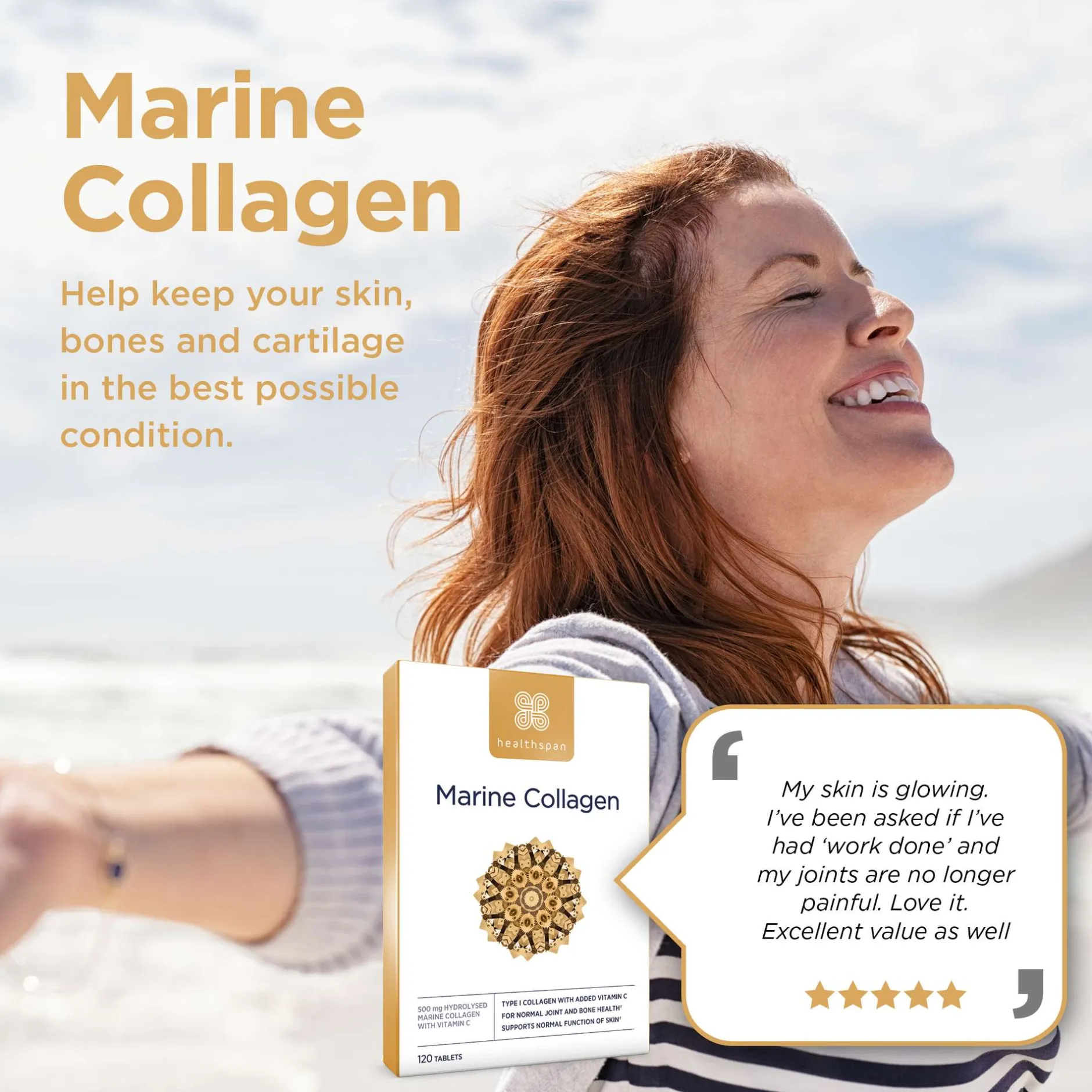 Healthspan Collagen Marine Collagen Tablets x 120 Hot