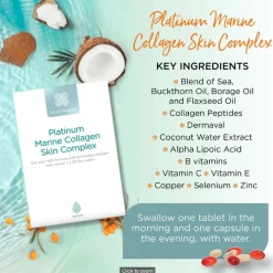 Healthspan Collagen Platinum Marine Collagen Skin Complex x 28 Capsules & x 28 Tablets New