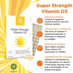 Healthspan Vitamin D Super Strength Vitamin D3 Tablets x 60 Best