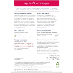 Healthspan Vitamins & Supplements Apple Cider Vinegar Tablets x 120 Clearance