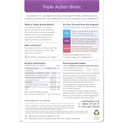 Healthspan Vitamins & Supplements Triple Action Biotic Capsules x 60 Hot
