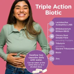 Healthspan Vitamins & Supplements Triple Action Biotic Capsules x 60 Hot