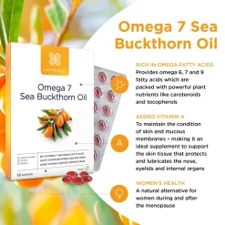 Healthspan Vitamins & Supplements Omega 7 Sea Buckthorn Oil Capsules x 60 Hot