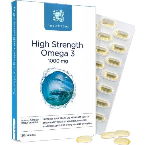 Healthspan Vitamins & Supplements High Strength Omega 3 1000mg Capsules x 120 Best