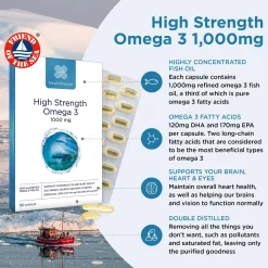 Healthspan Vitamins & Supplements High Strength Omega 3 1000mg Capsules x 120 Best