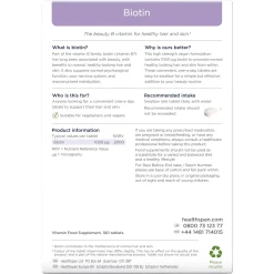 Healthspan Vitamins & Supplements Biotin 1000 µg Tablets x 180 Sale