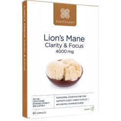 Healthspan Vitamins & Supplements 250mg Lion’s Mane Clarity & Focus x 60 Capsules Best