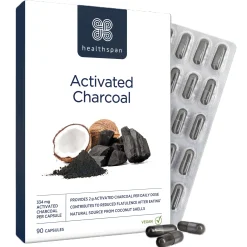 Healthspan Vitamins & Supplements Activated Charcoal Capsules x 90