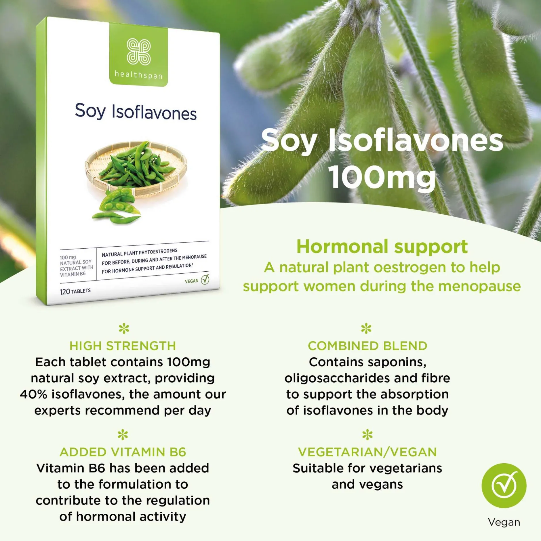 Healthspan Vitamins & Supplements Soy Isoflavones Tablets x 120 Online