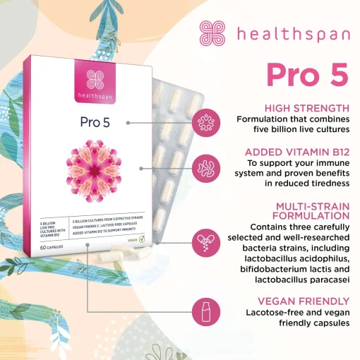 Healthspan Vitamins & Supplements Pro 5 Capsules x 60 Sale
