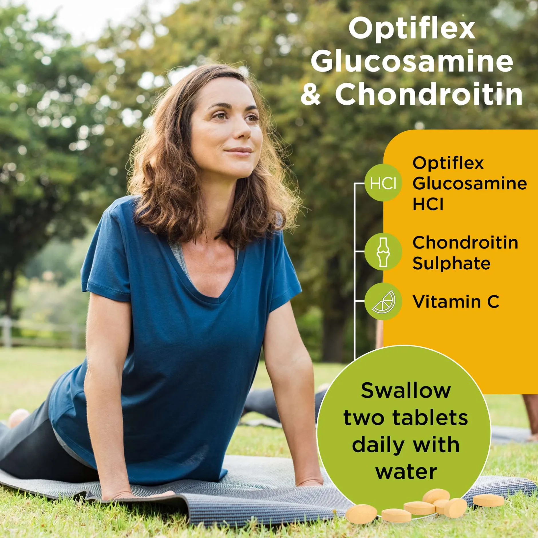 Healthspan Vitamins & Supplements Optiflex Glucosamine 500mg & Chondroitin 100mg Tablets x 120 Hot