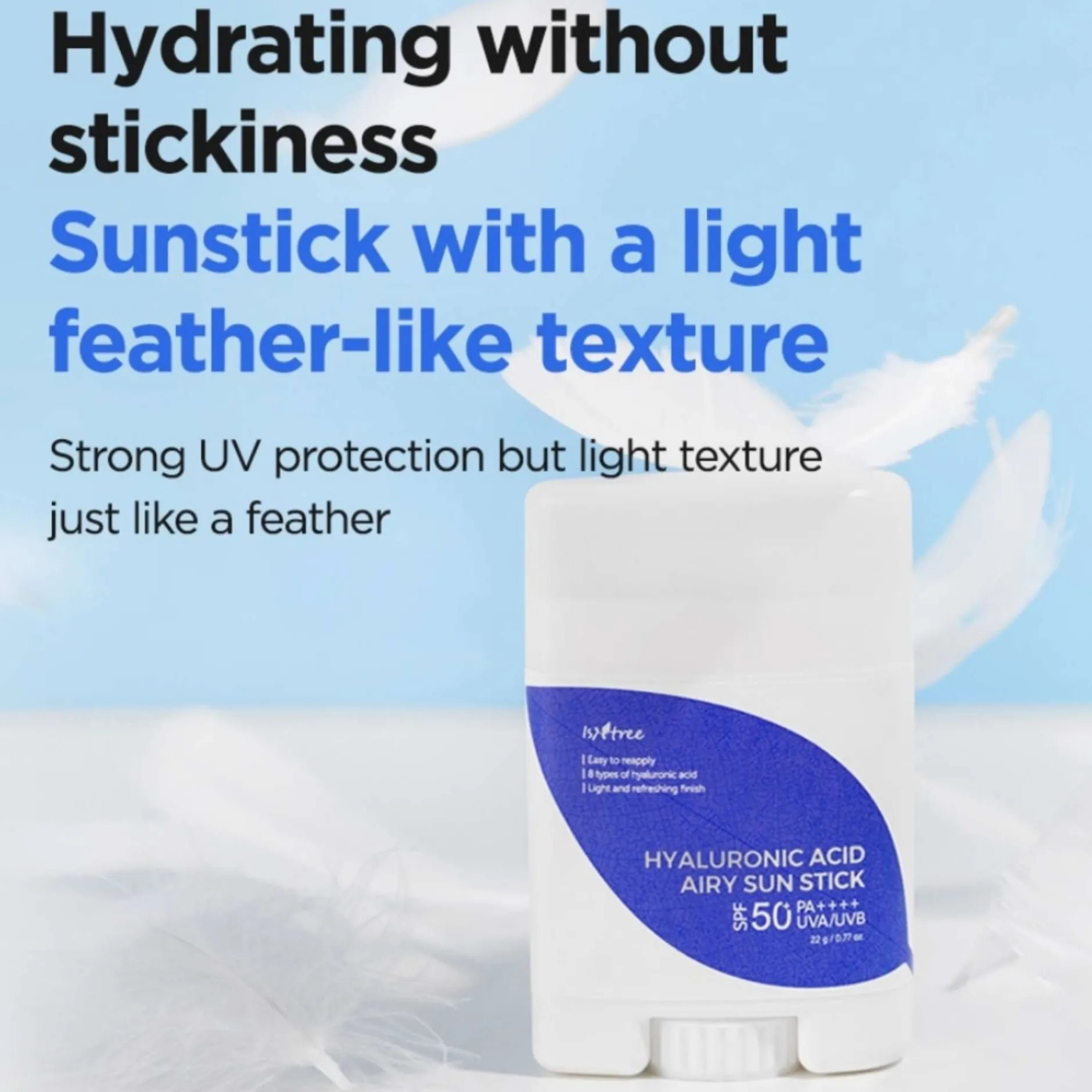 Isntree Suncreen Hyaluronic Acid Airy Sun Stick PA++++ SPF50+ 22g Hot