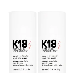 K18 Bundles Duo: Biomimetic Hairscience Leave-In Molecular Repair Hair Mask 15ml x 2 Hot