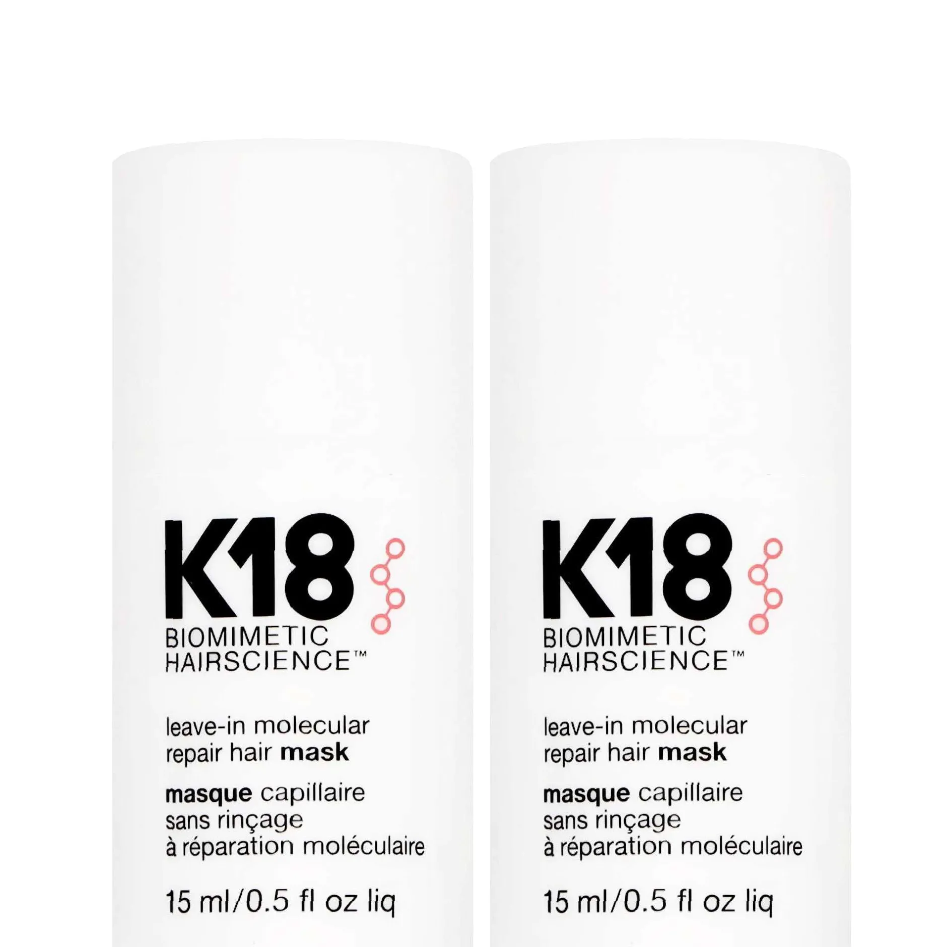 K18 Bundles Duo: Biomimetic Hairscience Leave-In Molecular Repair Hair Mask 15ml x 2 Hot