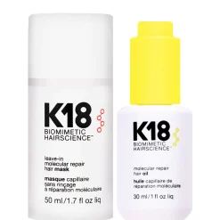 K18 Bundles Duo: Biomimetic Hairscience Leave-In Molecular Repair Hair Mask 50ml & Molecular Repair Hair Oil 30ml Online