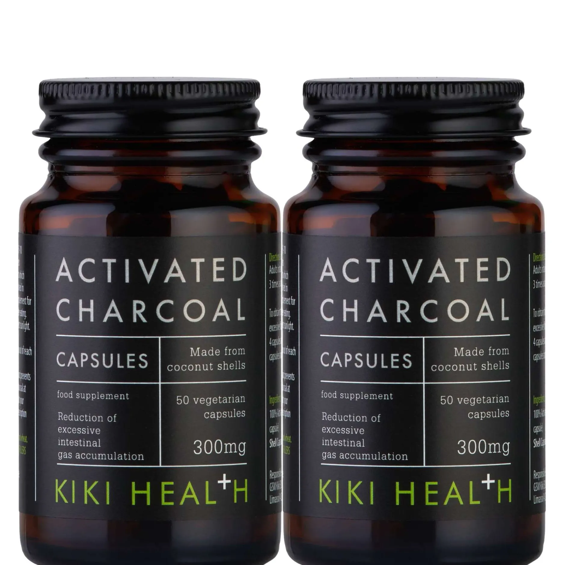 KIKI Health Bundles Activated Charcoal Vegicaps 2 x 50 New